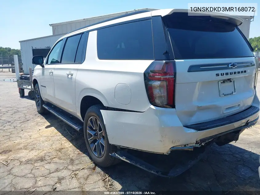 2021 Chevrolet Suburban 4Wd Z71 VIN: 1GNSKDKD3MR168072 Lot: 45622569