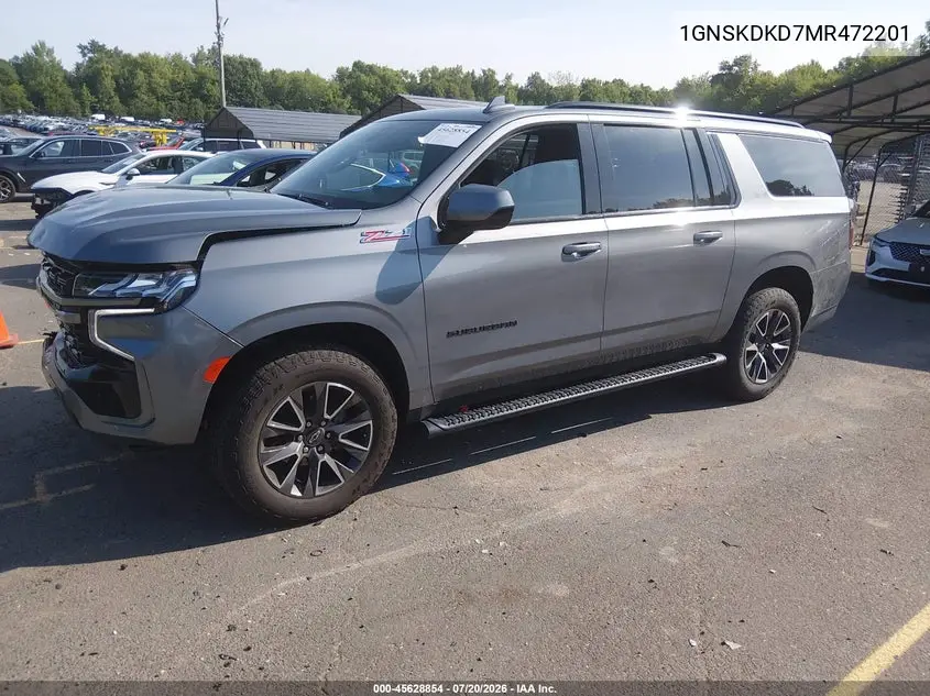 2021 Chevrolet Suburban 4Wd Z71 VIN: 1GNSKDKD7MR472201 Lot: 45628854