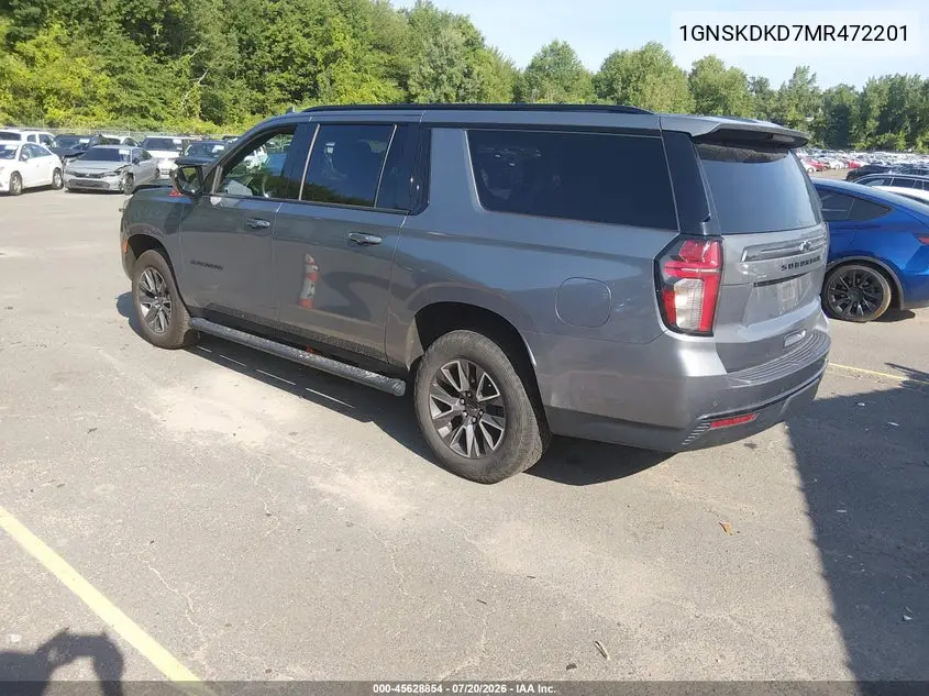 2021 Chevrolet Suburban 4Wd Z71 VIN: 1GNSKDKD7MR472201 Lot: 45628854