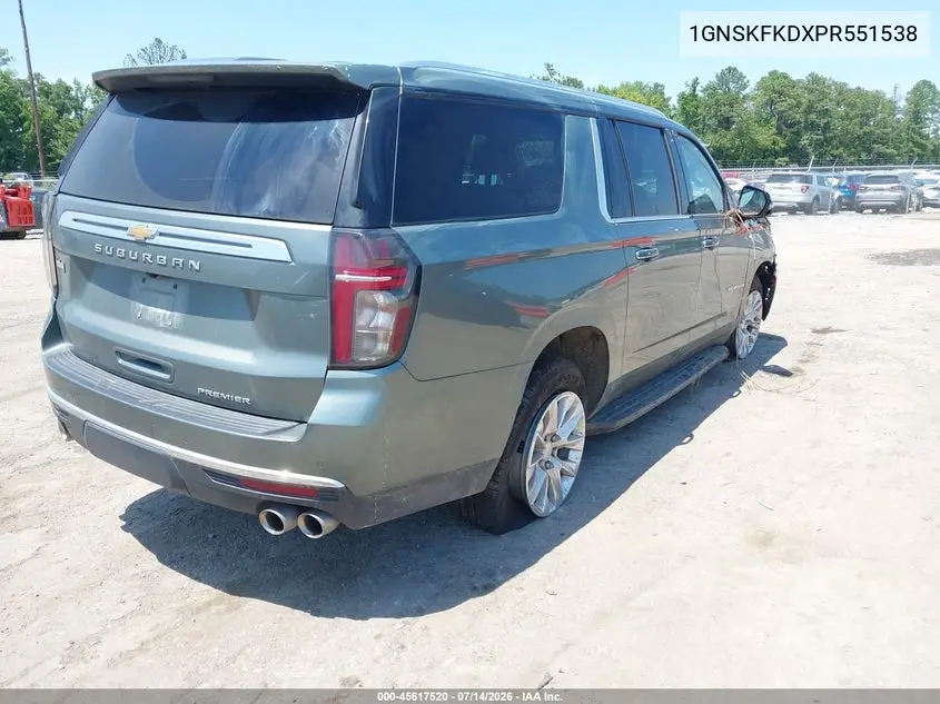 2023 Chevrolet Suburban 4Wd Premier VIN: 1GNSKFKDXPR551538 Lot: 45617520