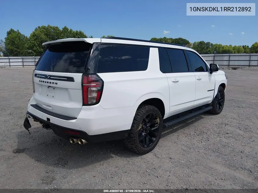 2024 Chevrolet Suburban 4Wd Z71 VIN: 1GNSKDKL1RR212892 Lot: 45600748