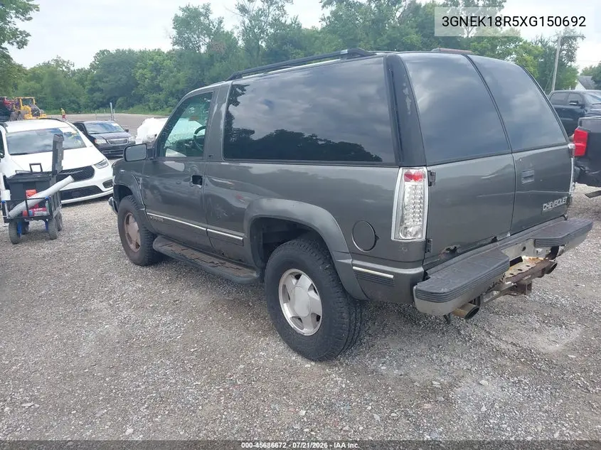 1999 Chevrolet Tahoe VIN: 3GNEK18R5XG150692 Lot: 45686672