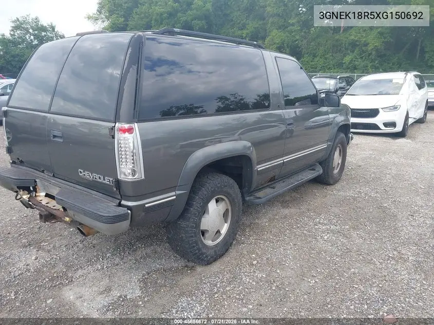 1999 Chevrolet Tahoe VIN: 3GNEK18R5XG150692 Lot: 45686672