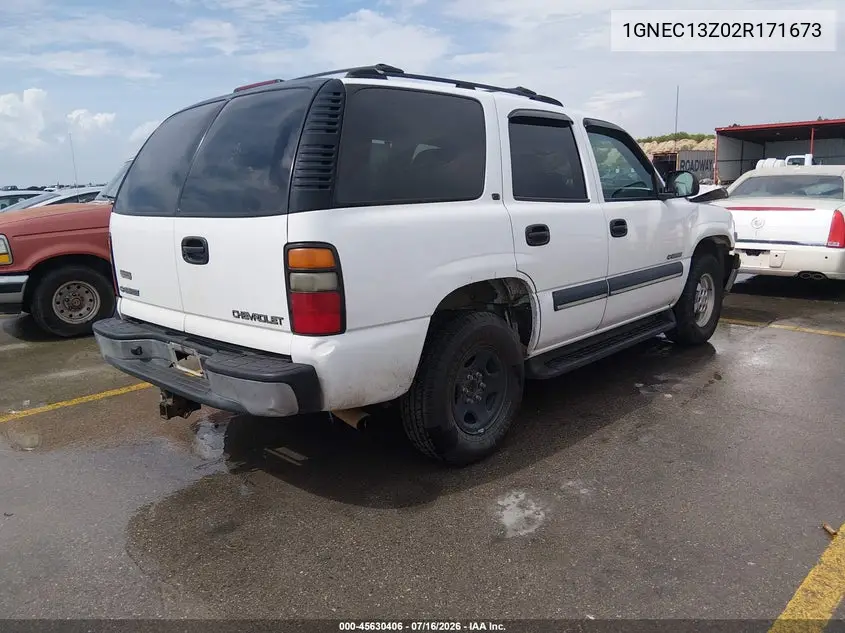 2002 Chevrolet Tahoe Ls VIN: 1GNEC13Z02R171673 Lot: 45630406