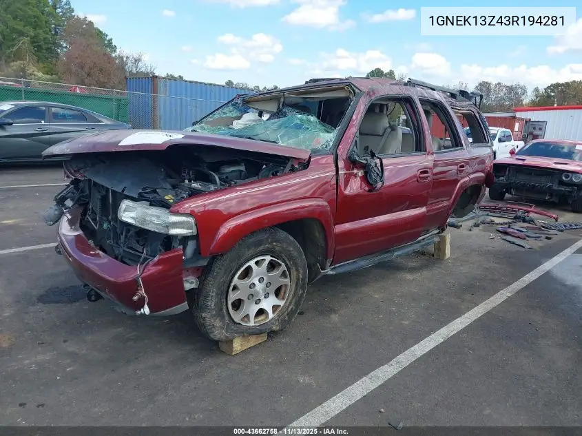 1GNEK13Z43R194281 2003 Chevrolet Tahoe Z71
