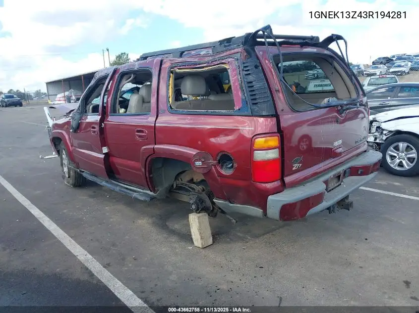 1GNEK13Z43R194281 2003 Chevrolet Tahoe Z71