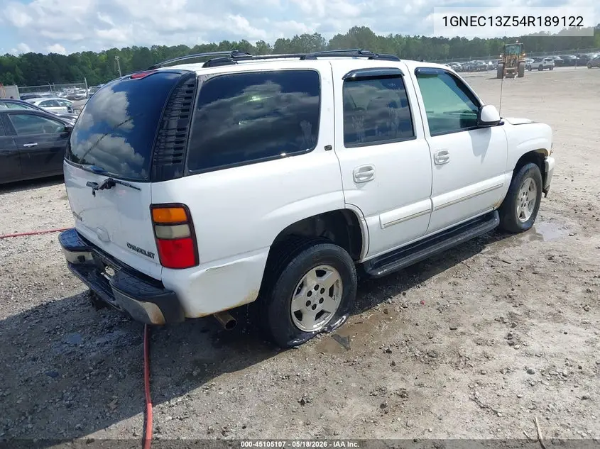 1GNEC13Z54R189122 2004 Chevrolet Tahoe Lt