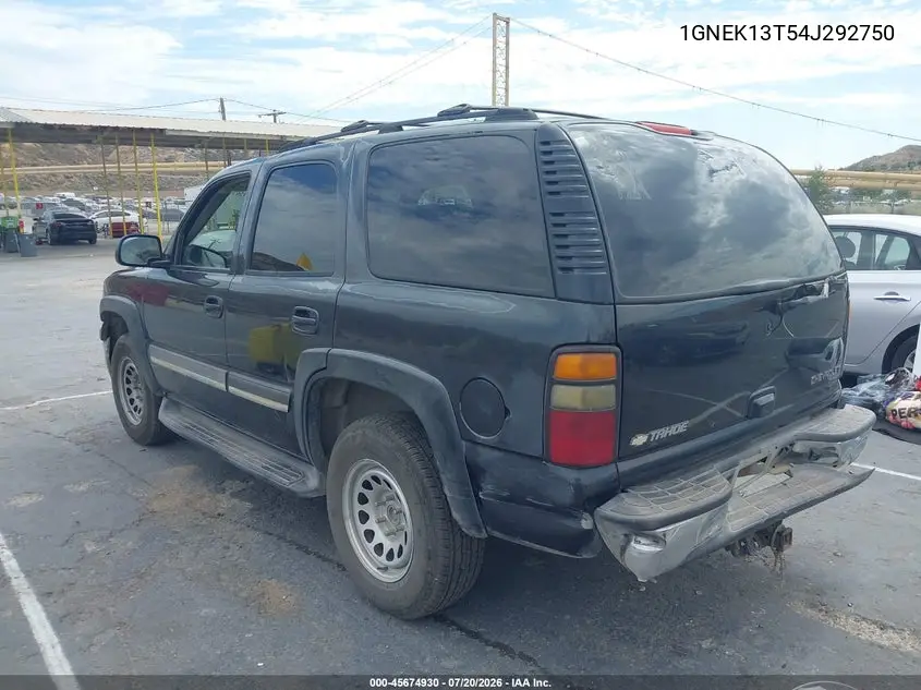 2004 Chevrolet Tahoe Lt VIN: 1GNEK13T54J292750 Lot: 45674930