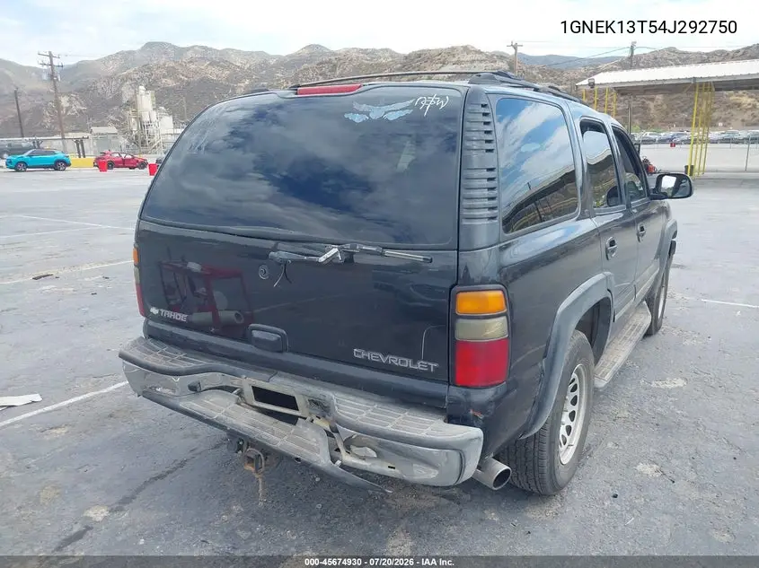 2004 Chevrolet Tahoe Lt VIN: 1GNEK13T54J292750 Lot: 45674930