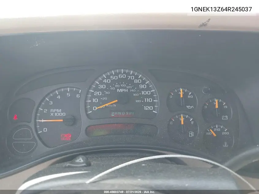 2004 Chevrolet Tahoe Z71 VIN: 1GNEK13Z64R245037 Lot: 45683749
