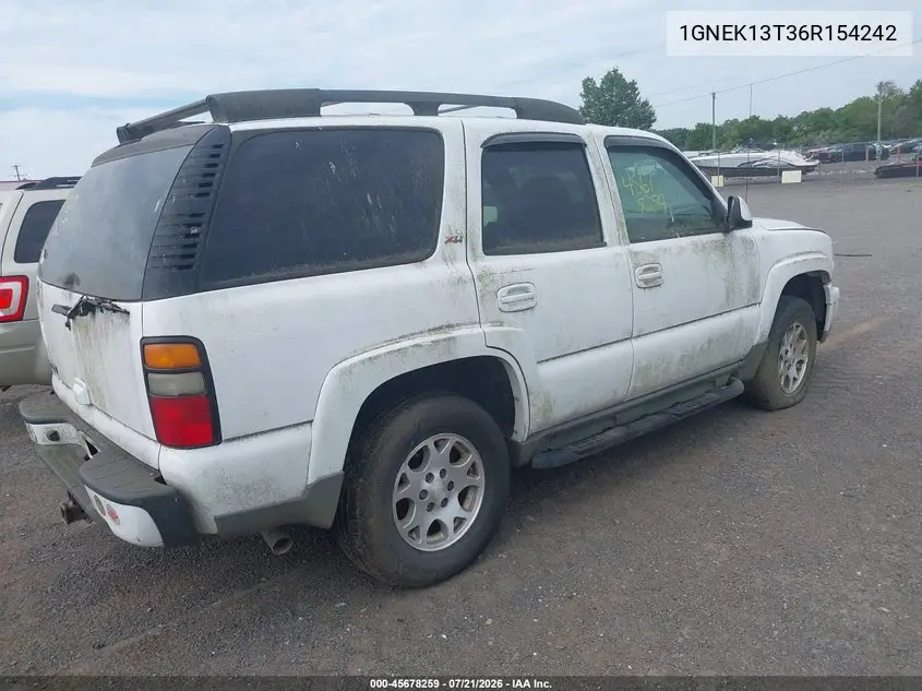 2006 Chevrolet Tahoe Z71 VIN: 1GNEK13T36R154242 Lot: 45678259