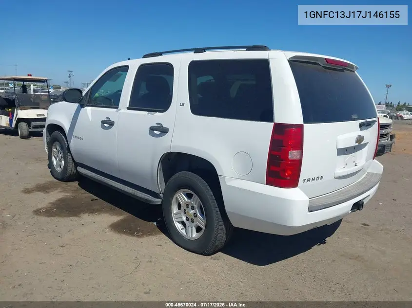 2007 Chevrolet Tahoe Ls VIN: 1GNFC13J17J146155 Lot: 45670024