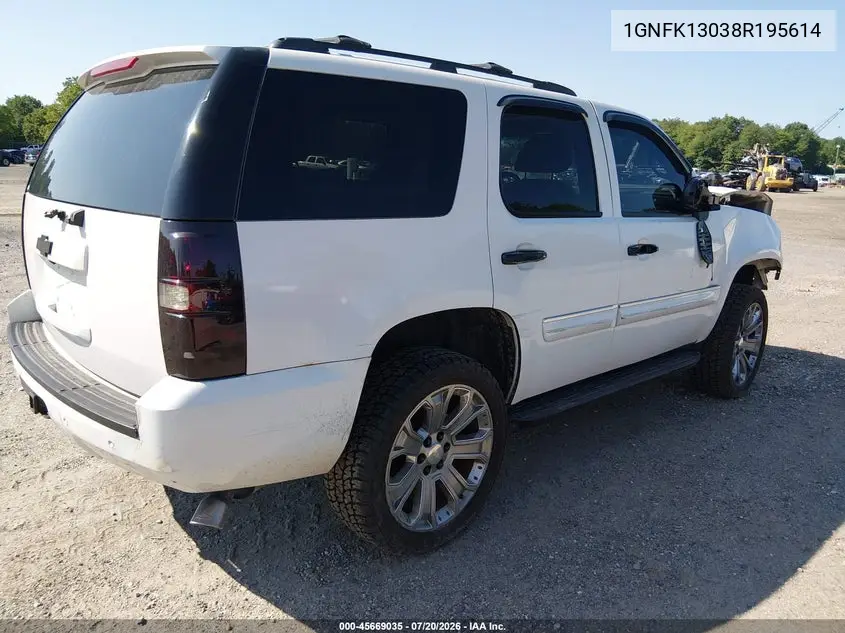 2008 Chevrolet Tahoe Ltz VIN: 1GNFK13038R195614 Lot: 45669035