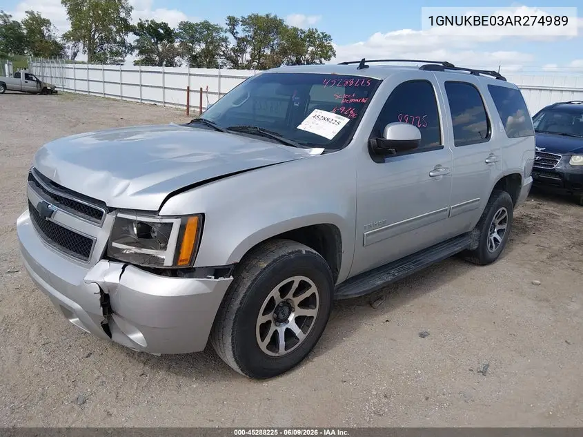 2010 Chevrolet Tahoe Lt VIN: 1GNUKBE03AR274989 Lot: 45288225