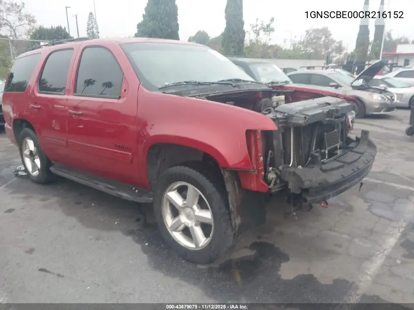 1GNSCBE00CR216152 2012 Chevrolet Tahoe Lt