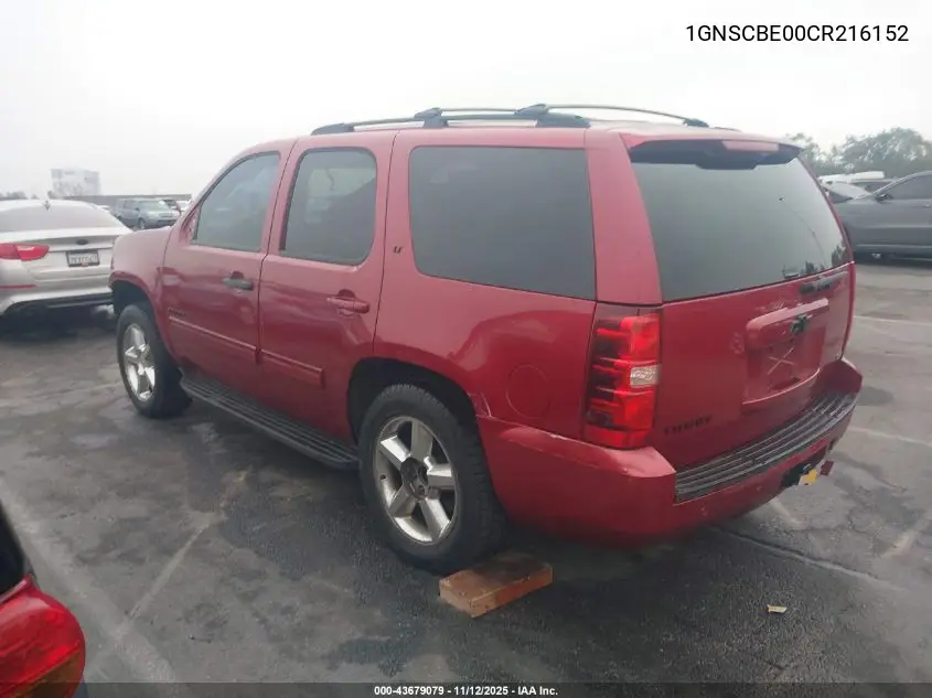 1GNSCBE00CR216152 2012 Chevrolet Tahoe Lt