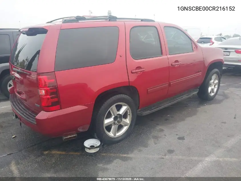 1GNSCBE00CR216152 2012 Chevrolet Tahoe Lt