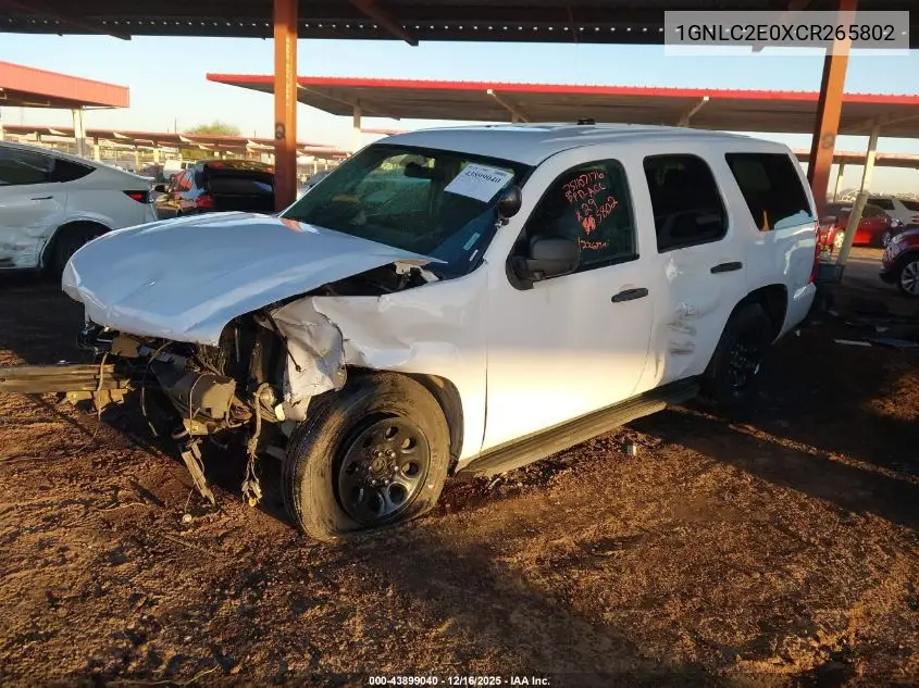 1GNLC2E0XCR265802 2012 Chevrolet Tahoe Commercial Fleet