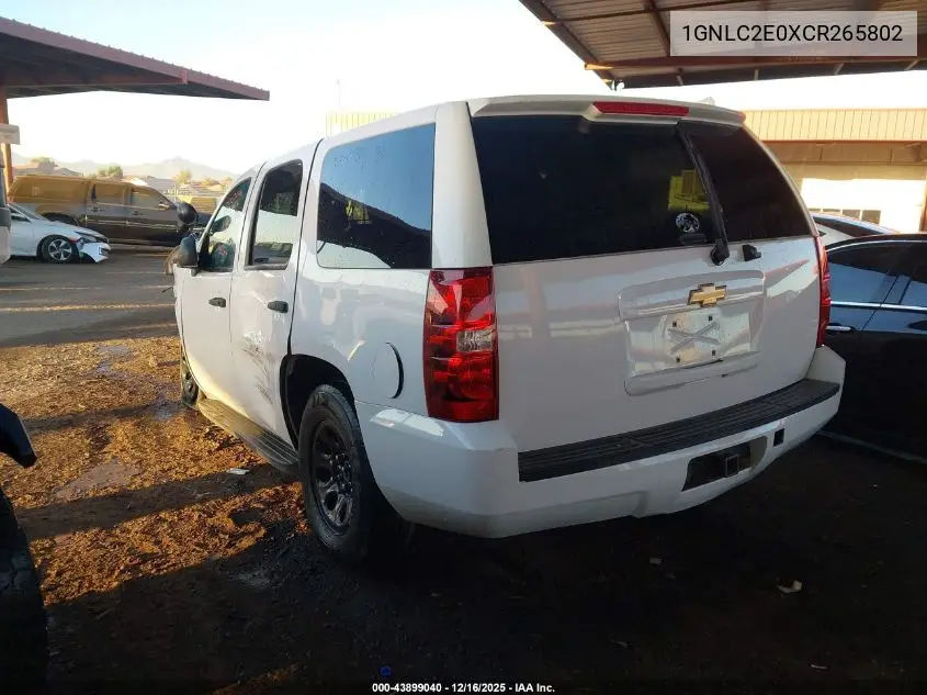 1GNLC2E0XCR265802 2012 Chevrolet Tahoe Commercial Fleet