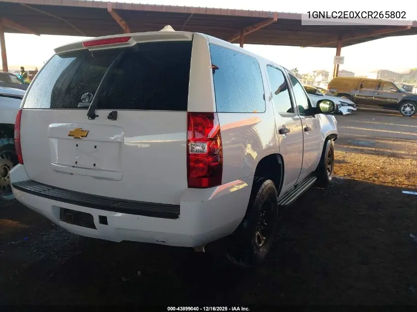 1GNLC2E0XCR265802 2012 Chevrolet Tahoe Commercial Fleet