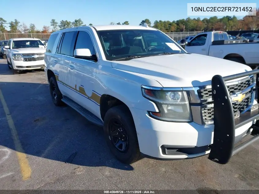 1GNLC2EC2FR721452 2015 Chevrolet Tahoe Commercial Fleet