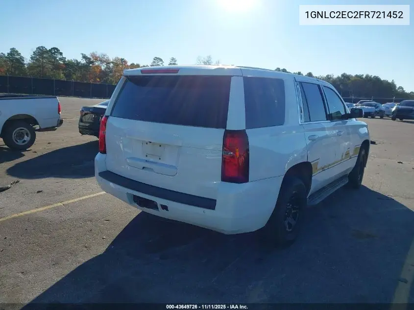 1GNLC2EC2FR721452 2015 Chevrolet Tahoe Commercial Fleet