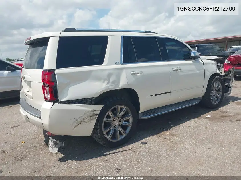 2015 Chevrolet Tahoe Ltz VIN: 1GNSCCKC6FR212700 Lot: 45287445