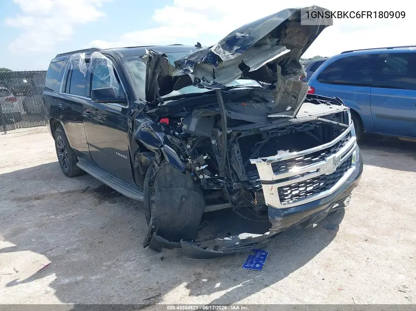 2015 Chevrolet Tahoe Lt VIN: 1GNSKBKC6FR180909 Lot: 45384921