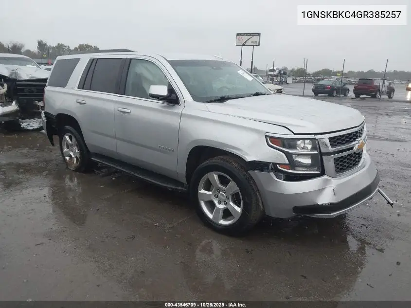 1GNSKBKC4GR385257 2016 Chevrolet Tahoe Lt