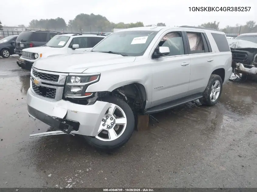 1GNSKBKC4GR385257 2016 Chevrolet Tahoe Lt