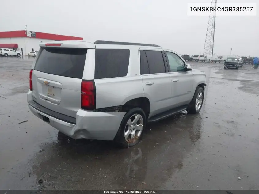 1GNSKBKC4GR385257 2016 Chevrolet Tahoe Lt