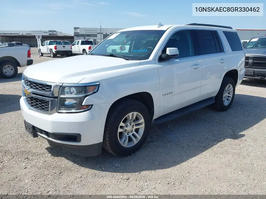 2016 Chevrolet Tahoe Ls VIN: 1GNSKAEC8GR330462 Lot: 45402852