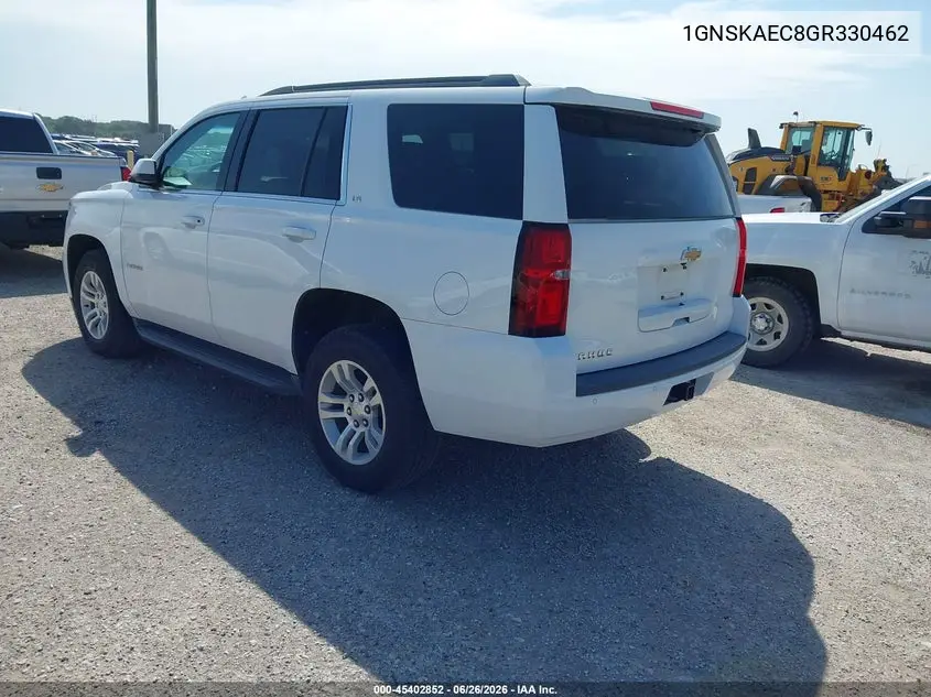 2016 Chevrolet Tahoe Ls VIN: 1GNSKAEC8GR330462 Lot: 45402852
