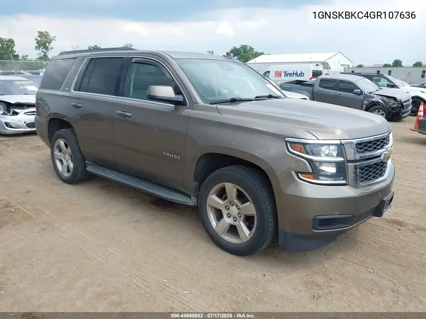 2016 Chevrolet Tahoe Lt VIN: 1GNSKBKC4GR107636 Lot: 45660852