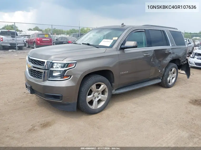 2016 Chevrolet Tahoe Lt VIN: 1GNSKBKC4GR107636 Lot: 45660852