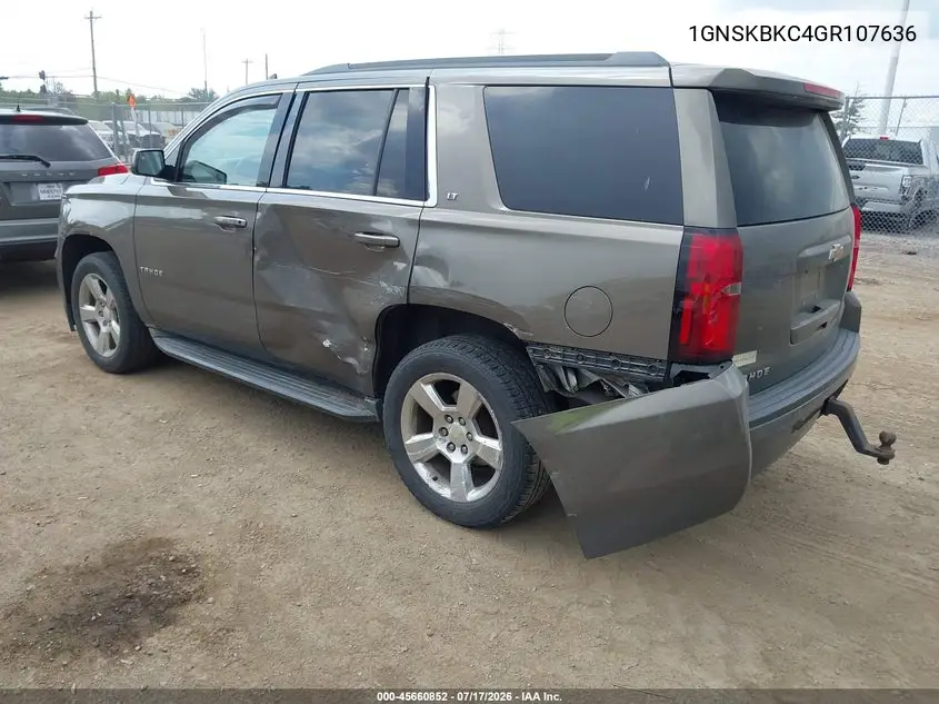 2016 Chevrolet Tahoe Lt VIN: 1GNSKBKC4GR107636 Lot: 45660852