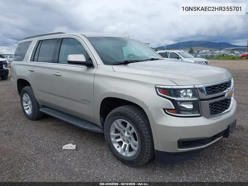 2017 Chevrolet Tahoe Ls VIN: 1GNSKAEC2HR355701 Lot: 45367222