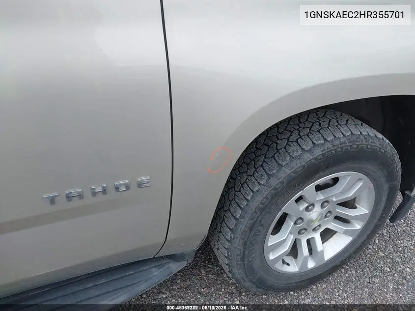 2017 Chevrolet Tahoe Ls VIN: 1GNSKAEC2HR355701 Lot: 45367222