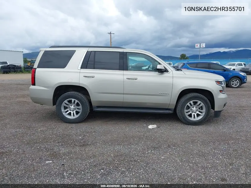 2017 Chevrolet Tahoe Ls VIN: 1GNSKAEC2HR355701 Lot: 45367222