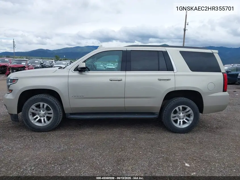 2017 Chevrolet Tahoe Ls VIN: 1GNSKAEC2HR355701 Lot: 45367222