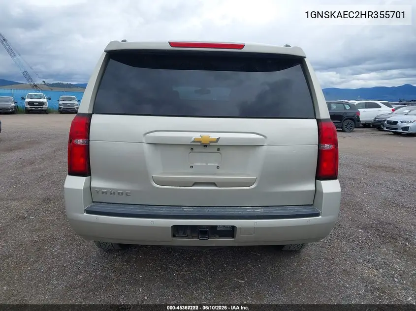 2017 Chevrolet Tahoe Ls VIN: 1GNSKAEC2HR355701 Lot: 45367222