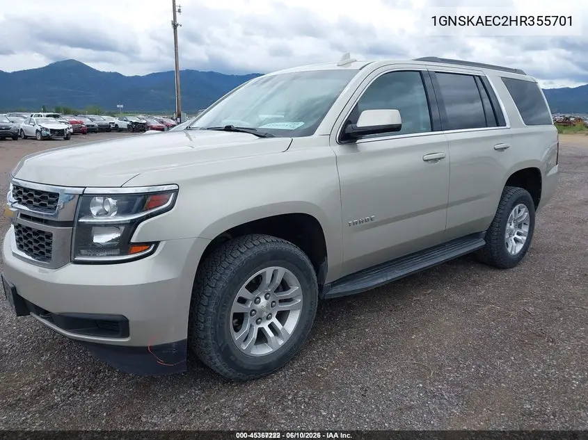 2017 Chevrolet Tahoe Ls VIN: 1GNSKAEC2HR355701 Lot: 45367222
