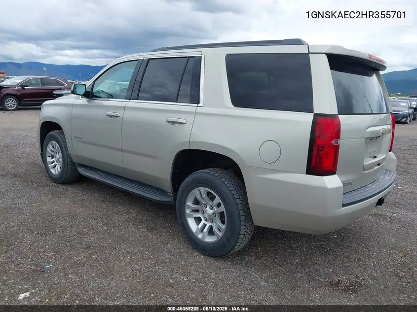 2017 Chevrolet Tahoe Ls VIN: 1GNSKAEC2HR355701 Lot: 45367222
