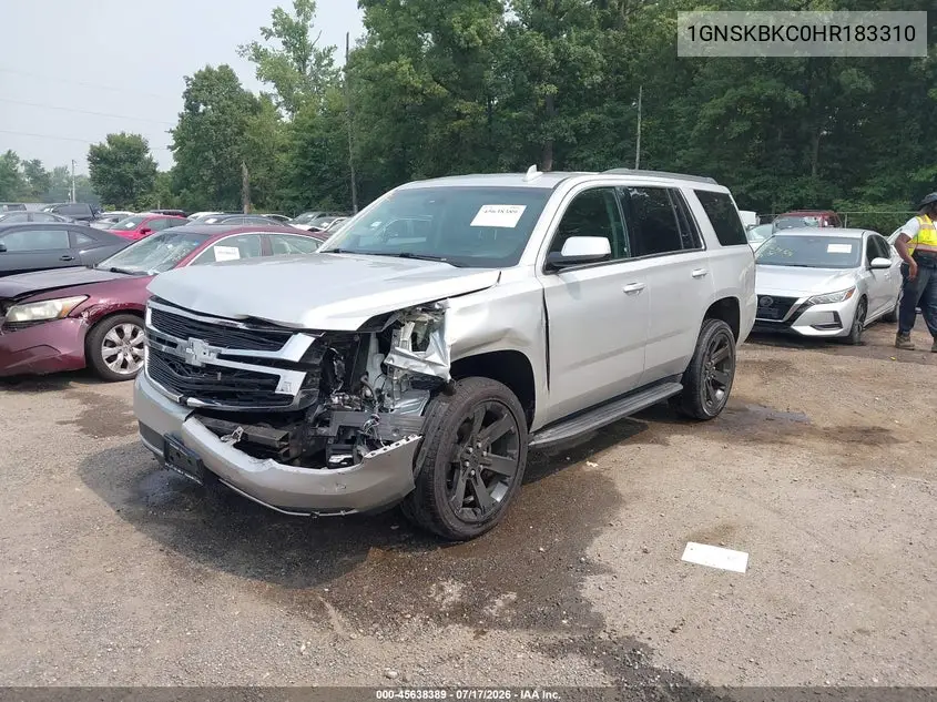 2017 Chevrolet Tahoe Lt VIN: 1GNSKBKC0HR183310 Lot: 45638389