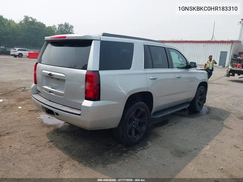 2017 Chevrolet Tahoe Lt VIN: 1GNSKBKC0HR183310 Lot: 45638389