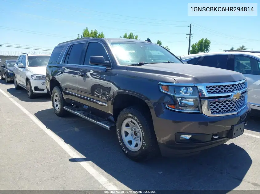 2017 Chevrolet Tahoe Lt VIN: 1GNSCBKC6HR294814 Lot: 45675350
