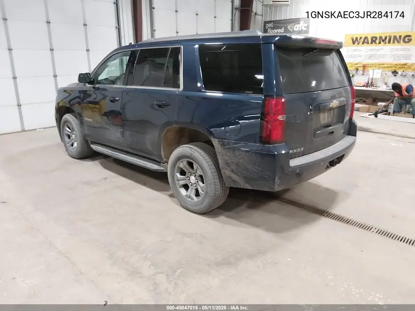 2018 Chevrolet Tahoe Ls VIN: 1GNSKAEC3JR284174 Lot: 45047015