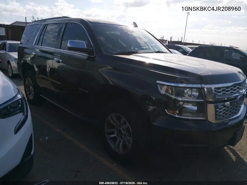 2018 Chevrolet Tahoe Lt VIN: 1GNSKBKC4JR208960 Lot: 45635032