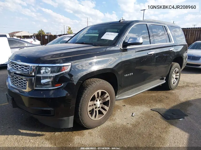 2018 Chevrolet Tahoe Lt VIN: 1GNSKBKC4JR208960 Lot: 45635032