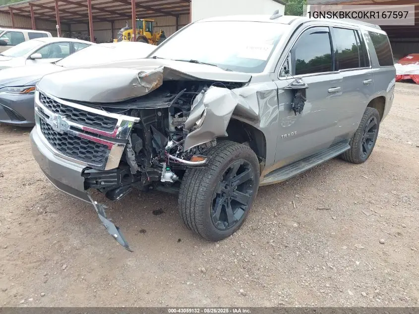 1GNSKBKC0KR167597 2019 Chevrolet Tahoe Lt